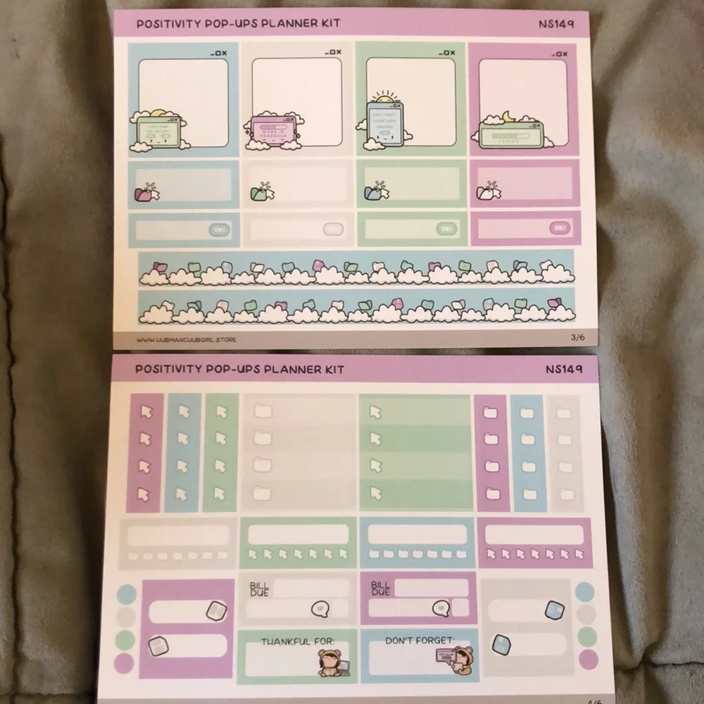 Hubman and Chubgirl Positivity Popup Planner Kit and Gratitude Prompt Stickers